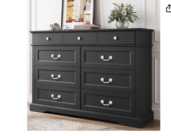 LINSY HOME Drawers Dresser for Bedroom, Wood Bedroom Dresser Farmhouse Drawer Chest, Tall Dresser for Closet, Dressers Organizer for Living Room, Closet, Hallway