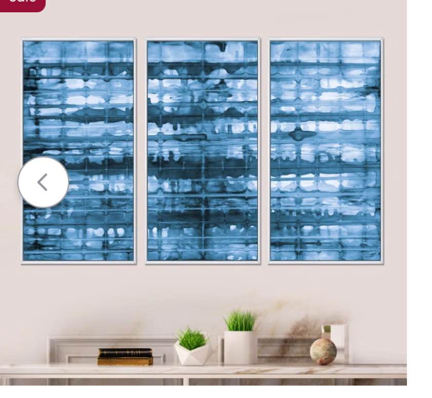 28" H x 36" W x 1" D 3 - Pieces(similar to stock photo)