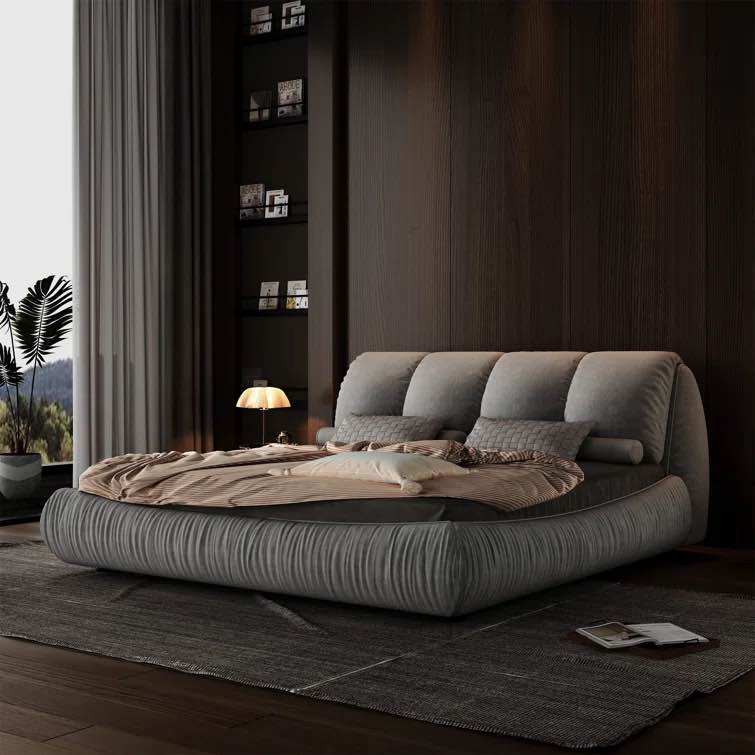 Gray Thorkil Upholstered Platform Bed See More by Brayden Studio / incomplete boxA only 