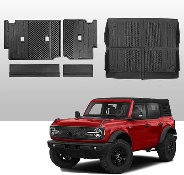 Mabett Floor Mats for Ford Bronco Accessories 2 Door 2021 2022 2023 2024 Black, All Weather Floor Liners Protect Car Mats 2-Door Floor Mats