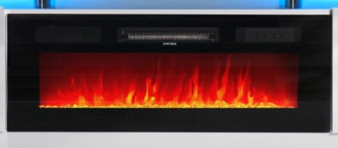 CFT013-80In 2-Tier Fireplace Tv Stand-White Tv Stand.  fireplace insert only. Incomplete 