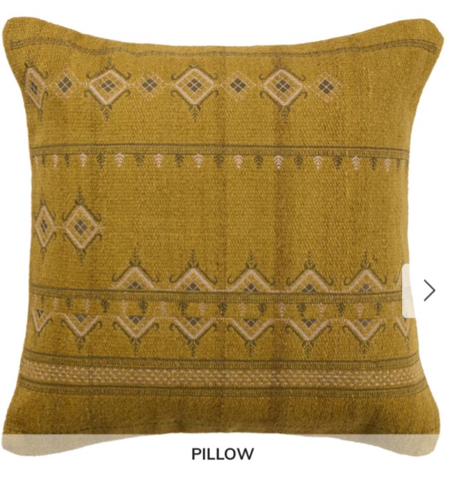 PUEBLA GOLD-AND DARK GRAY PILLOW  COVER