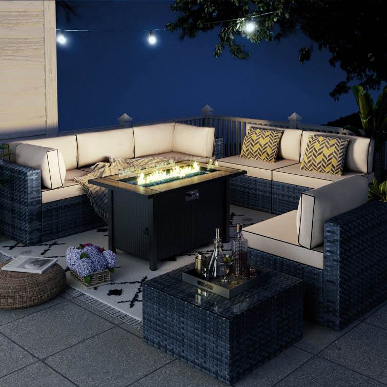 Bushrah 6 - Person Outdoor Seating Group with Cushions ( Incomplete)