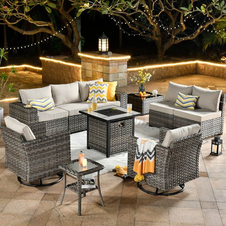 Bobia 7 - Person Outdoor Seating Group with Cushions ( Incomplete)