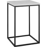 Walker Edison - Modern Open Sided End/Side Table - Faux White Marble/Black ( base only)