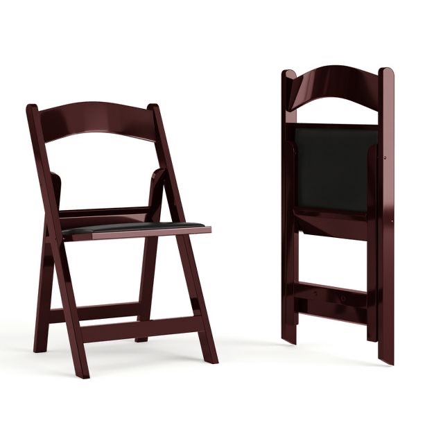 Flash Furniture Hercules™ Folding Chair - Red Mahogany Resin – 1000LB Weight Capacity - Comfortable Event Chair - Light Weight Folding Chair