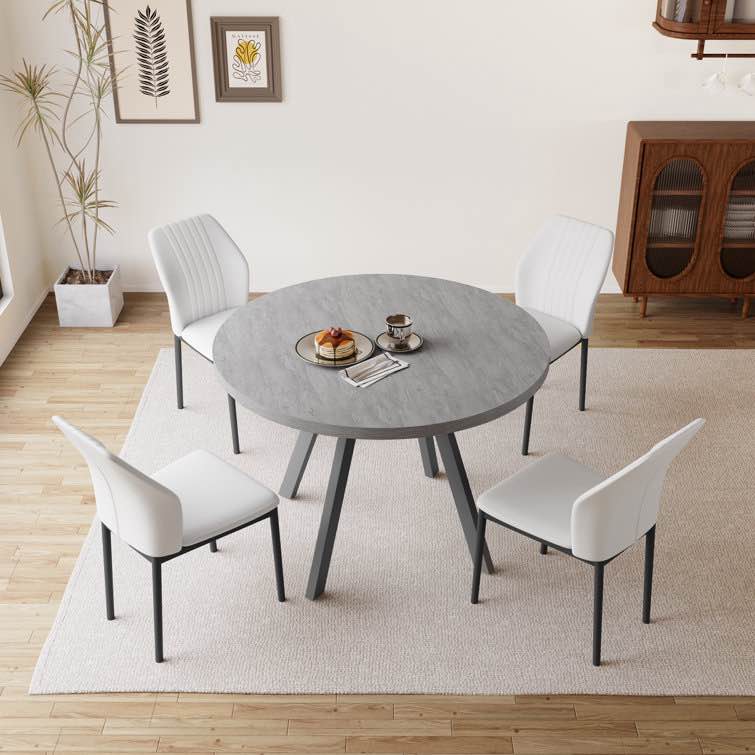 Loresa 35.4" Round Dining Table Set, Modern Kitchen Table for 4-6 Person ( Table only)