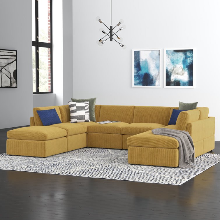 Arvill 8 - Piece Corduroy Sectional ( Incomplete)