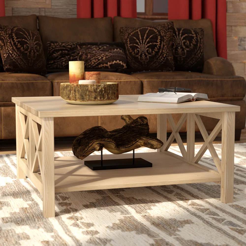 Rossitano Solid Wood Coffee Table with Storage