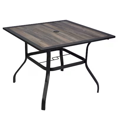 Kozyard Coolmen Square Outdoor Balcony Table 37-in W x 37-in L with Umbrella Hole