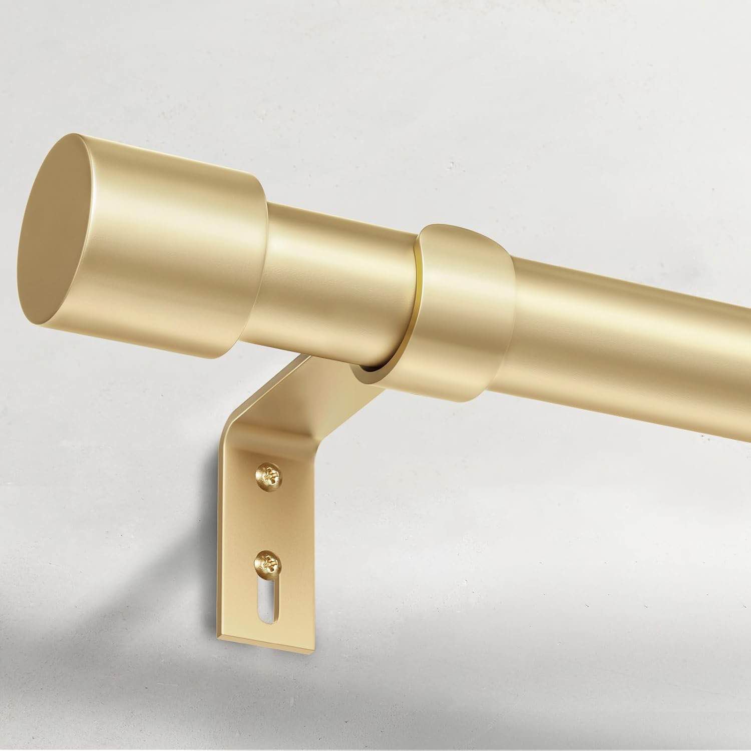Heavy Duty Curtain Rods for Windows 66 to 120 Inch, 1 Inch Gold Curtain Rods for Outdoor, Farmhouse, Bedroom, Kitchen, Living Room, Adjustable Easy Install Curtain Rods (A2,Gold,30"-120")