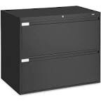black 2 drawers filing cabinet with lock