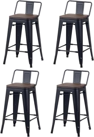 black metal bar stools