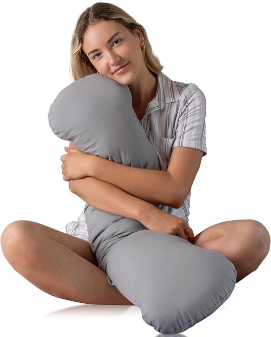 Weighted Body Pillow 6.5lbs - Weighted Pillow for Deeper Sleep - Cooling Body Pillows for Adults - Full Body Pillow for Sleeping - Side Sleeper Body Pillow with Cover