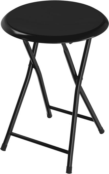 Folding Stool - Backless 18-Inch Stool with 225lb Capacity for Kitchen or Rec Room - Portable Indoor Counter Bar Stools