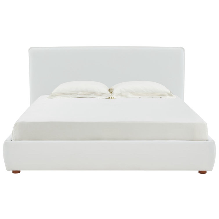 SFV4801C-K-2-2 Callahan Upholstered Platform Bed, Ivory - King Size