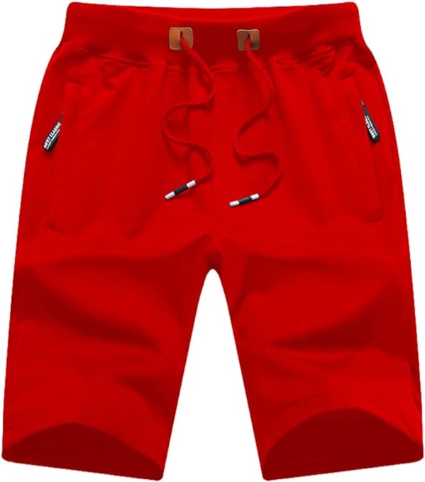 QPNGRP Mens Shorts Casual Drawstring Zipper Pockets Elastic Waist