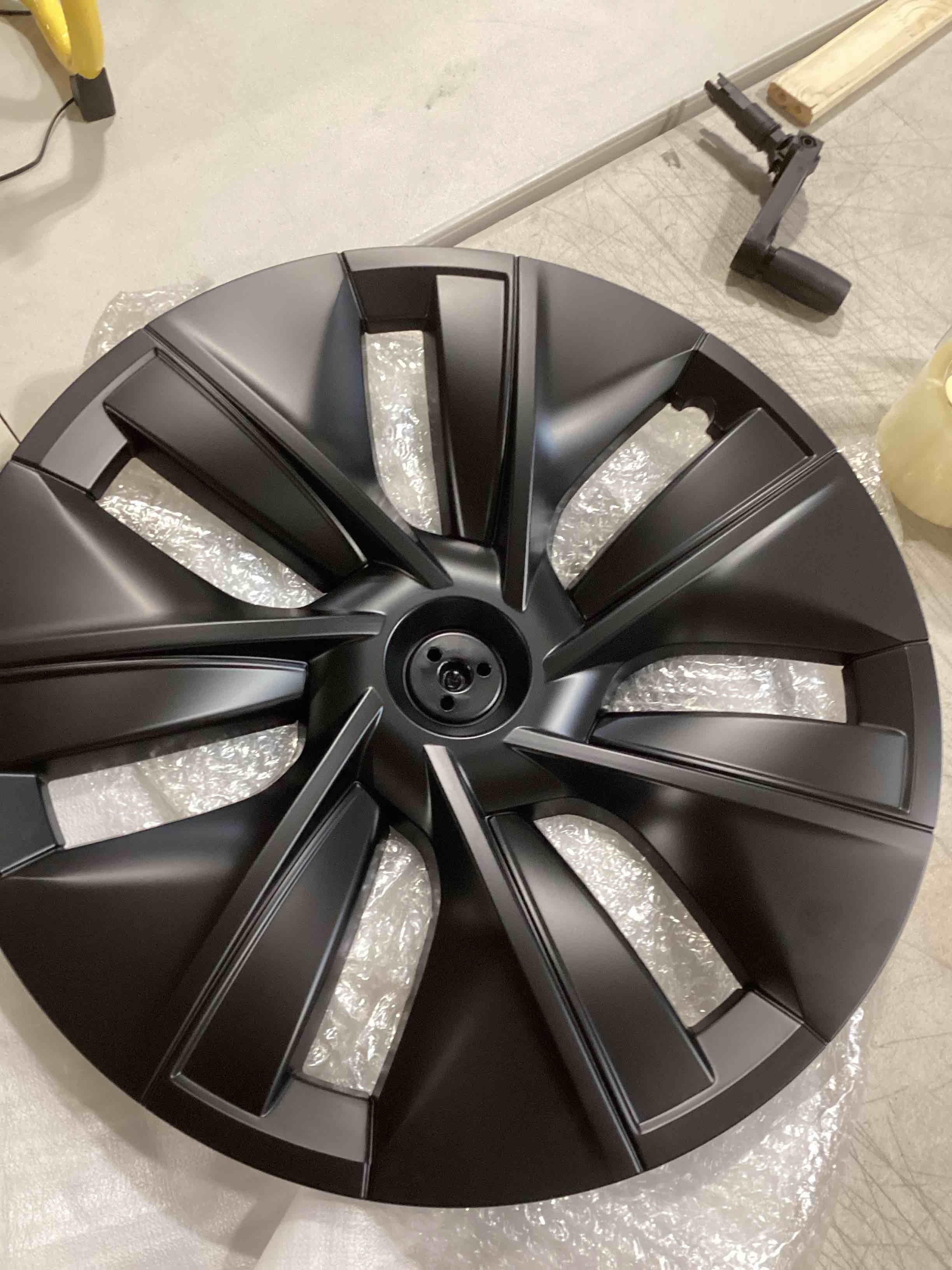 KAVANIC Tesla Wheel Cover Hubcap 19 Inch Matte Black Support Logo Range Improvement (4 PCS) Gemini Style for 2020-2023 Model Y Wheel Cover Replacement