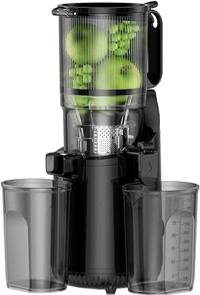 Cold Press Juicer, Amumu Slow Masticating Machines with 5.3" Extra Large Feed Chute Fit Whole Fruits & Vegetables Easy Clean Self Feeding Effortless for Batch Juicing, High Juice Yield, BPA Free 250W