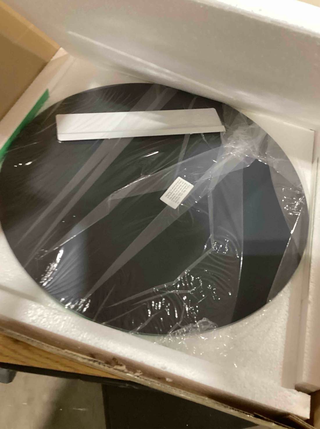 20” Frameless circle mirror, hangable 