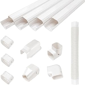 GUYAAC 3" W 15Ft L Air Conditioner Decorative PVC Line Cover Kit for Mini Split Air Conditioners and Heat Pumps