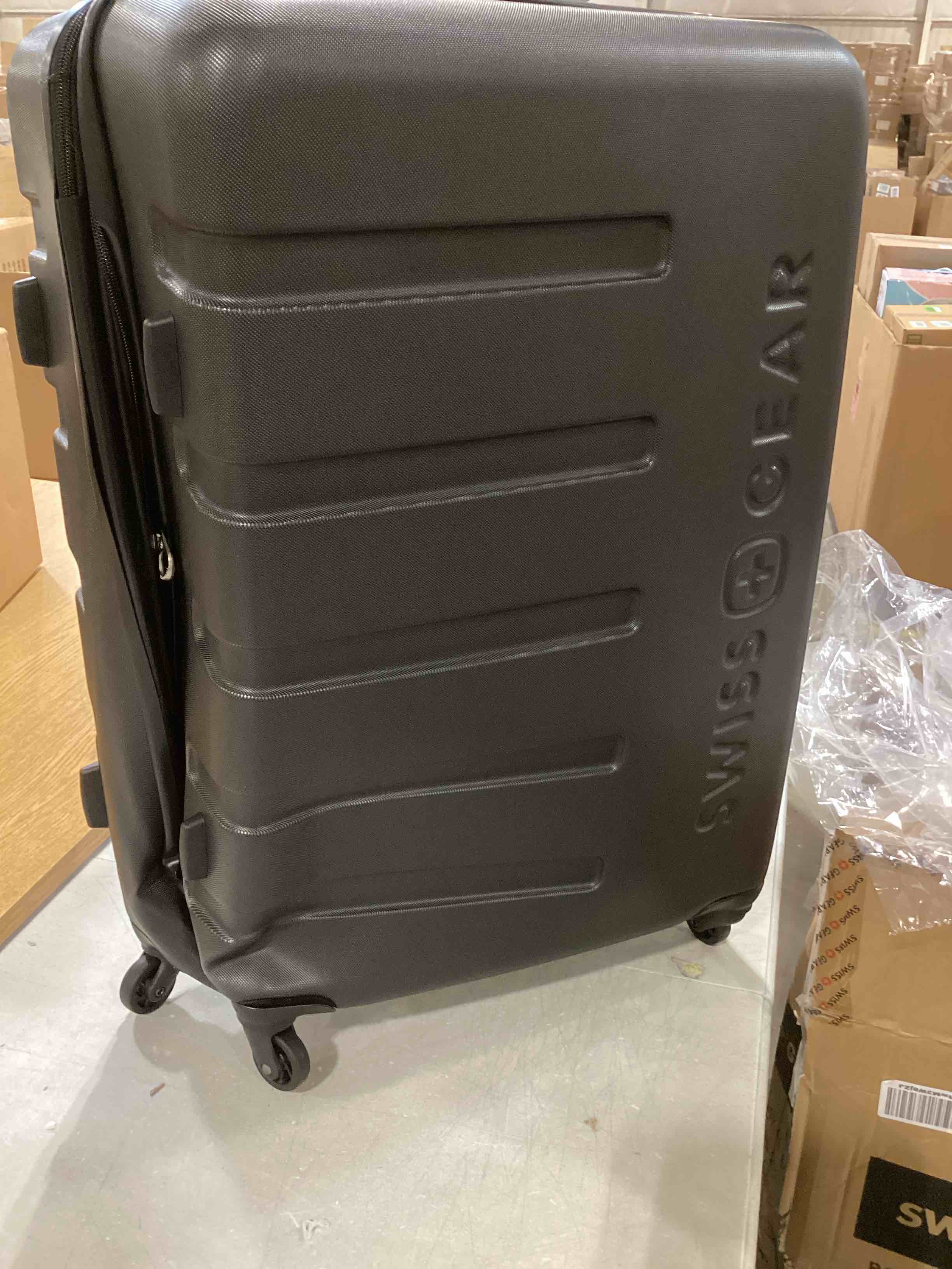 SwissGear 7366 Hardside Expandable Luggage with Spinner Wheels, Black