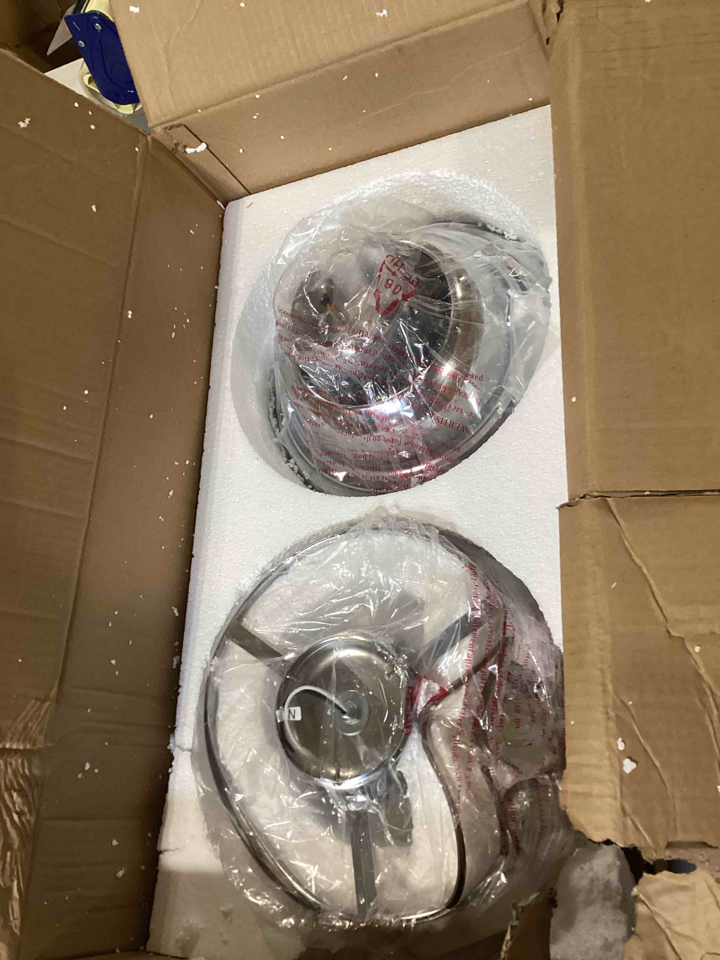 Breezary 52 inch Flush Mount Ceiling Fans with Lights Remote Control, 5 Reversible Blades Indoor Low Profile Crystal Lighting Chandelier Ceiling Fans for Bedroom