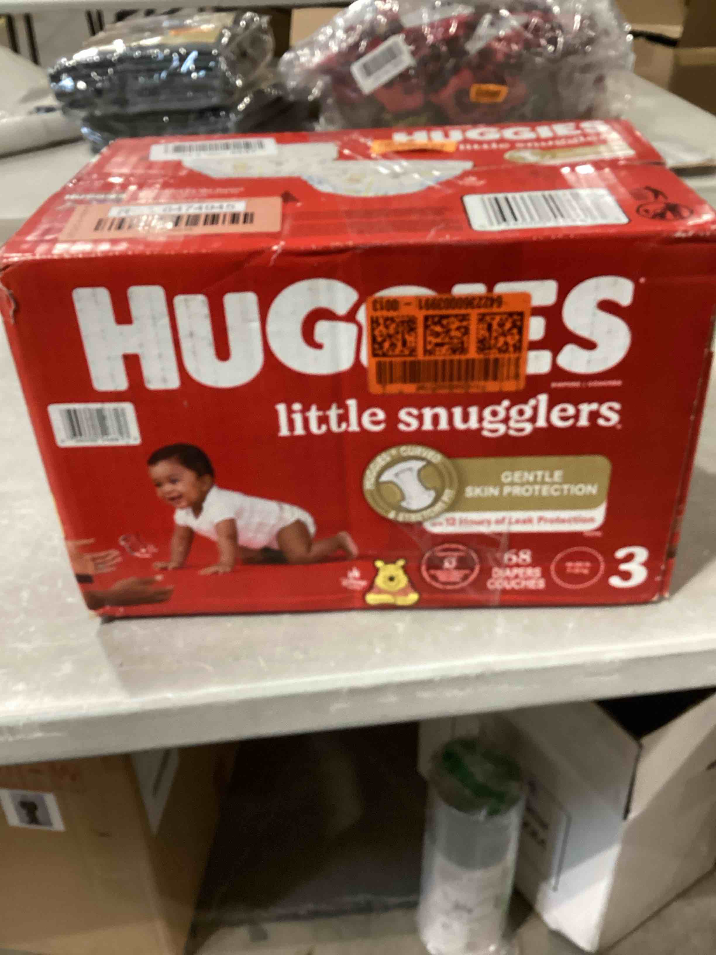 Baby Diapers Size 3 (16-28 lbs), 68ct, Huggies Little Snugglers