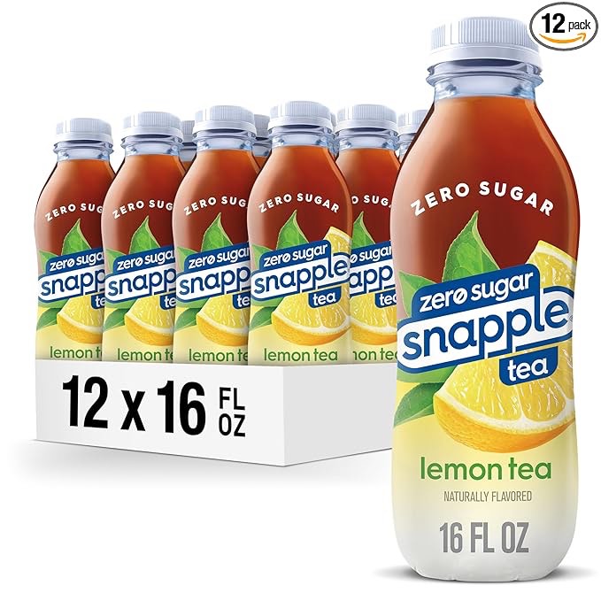 Snapple Zero Sugar Lemon Iced Tea, 16 fl oz, Pack of 12