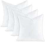 Swandream Fluffy Feather Throw Pillow Inserts Set of 4, Soft Square Feather and Down Alternative Filled Decorative Pillow Insert, 18 x 18 Inches