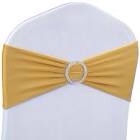 Babenest Spandex Chair Sashes Bows 100PCS Premium Stretch Chair Cover Band with Buckle Slider Universal Elastic Chair Ties for Wedding Party Ceremony Reception Banquet Decoration (Gold)