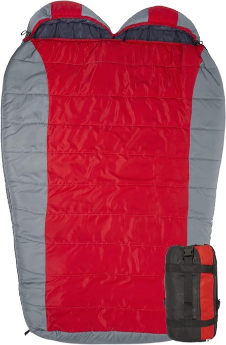TETON Sports Tracker Ultralight Double Sleeping Bag; Lightweight Backpacking Sleeping Bag for Hiking and Camping Outdoors; Compression Sack Included; Never Roll Your Sleeping Bag Again