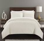 Chic Home Embossed Scrolling Medallions *White 3 Piece Duvet Set