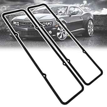 Wollvon Small Block Chevy Valve Cover Gasket Set 7484BOX 1628 Compatible with SBC 283 302 305 307 327 350 383 400 400 Race Engine