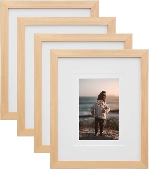 Pack of 4 Unfinished Natural Wood Picture Frames