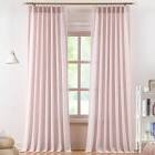 Pinch Pleated Semi Sheer Curtains Textured Linen Blended Light Filtering Pink Window Curtains 108 inch Long for Living Room Bedroom Pinch Pleat Drapes, 1 Panel,52" W x 108" L 52"W x 108"L (Pack of 1) 2-Pink