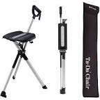 STEP2GOLD Ta-Da Chair, Portable Trekking Hiking Pole, Folding Walking Stick with Seat, Walking Cane with Chair, Foldable Chair, Lightweight Aluminum, Easy Carry and Storage, Anti-Slip (34.6")