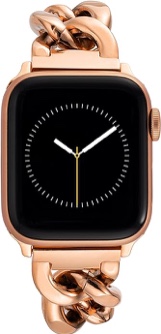 Anne Klein Fashion Chain Bracelet for Apple Watch, Secure, Adjustable, Apple Watch Replacement Band, Fits Most Wrists (38/40/41mm, Rose Gold),WK-1016RGRG