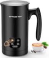 Milk Frother,Electric Milk Steamer Stainless Steel, 10.2oz300ml Automatic Hot and Cold Foam Maker, Spacekey Milk Warmer with LED Touch Screen for Latte, Cappuccinos, Macchiato, Hot Chocolate Milk