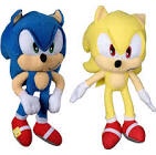 Sonic The Hedgehog Sonic & Super Sonic 8-Inch Plush Bag Clip 2-Pack