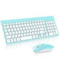 Wireless Keyboard Mouse Combo, cimetech Compact Full Size Wireless Keyboard and Mouse Set 2.4G Ultra-Thin Sleek Design for Windows, Computer, Desktop, PC, Notebook, Laptop - (Turqouise)