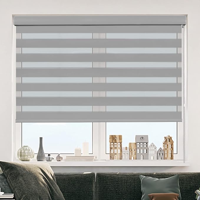 kokorona zebra blinds curtains grey 20x72