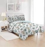 3 Pieces Beach Shell Bedspread King Size Ocean Theme Seashell Conch Summer Quilt Lightweight Thin Reversible Conch Shell Hippocampus Starfish Coral Printed Coverlet Set Coastal Bedding-Blue White