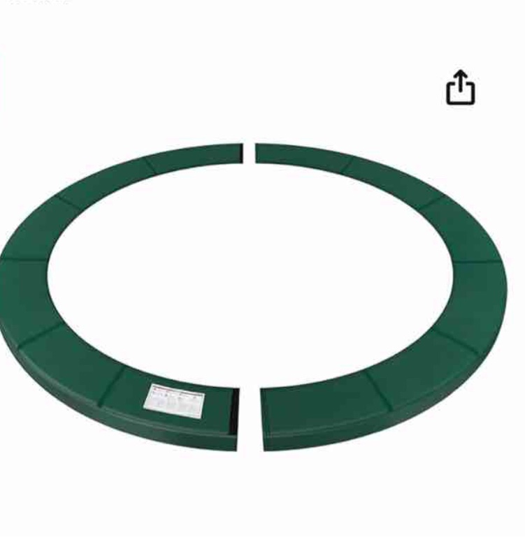 SONGMICS Replacement Trampoline Safety Pad Mat, 14 ft (168 Inches) Removable Spring Cover, UV-Resistant, Tear-Resistant, Edge Protection, Standard Size, Dark Green USTP014C02
