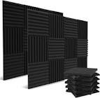 52 Pack Acoustic Panels 1 X 12 X 12 Inches - Acoustic Foam - High Density- Soundproof Studio Wedges - Charcoal 52 Charcoal