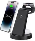 3 in 1 Charging Station for iPhone, Wireless Charger for iPhone 14 13 12 11 X Pro Max & Apple Watch - Charging Stand Dock for AirPods