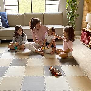 MioTetto Soft Non-Toxic Foam Baby Play Mat | Toddler Playmat | Colorful Jigsaw Puzzle Play Mat | 36 Squares Foam Floor Mats for Kids & Babies | EVA Foam Interlocking Tiles for Gym, Nursery, Playroom