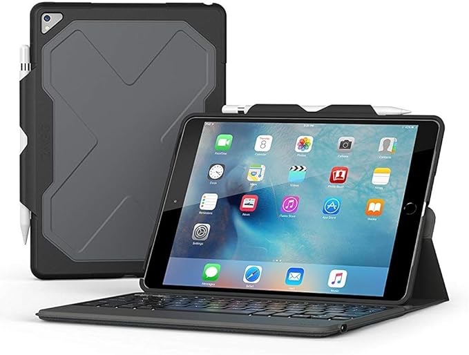 Zagg - Mobile Phone Accs Rugged Messenger Case Black B/lit Keybo Apple Ipad 9.7