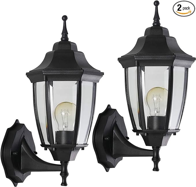 Haolaike 2-Pack Waterproof Outdoor Light Fixture Wall Mount?Exterior Porch Lights Outdoor Wall Lamp,Anti-Rust Porch Lights for Outside Garage Patio