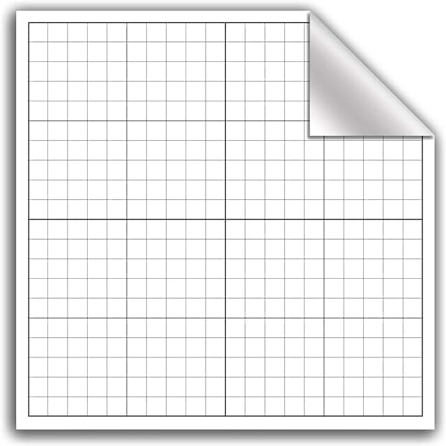Geyer Instructional Products 503009 Dry Erase Peel and Stick Graph, Low-Tac, 1" Squares, Numbered Axis